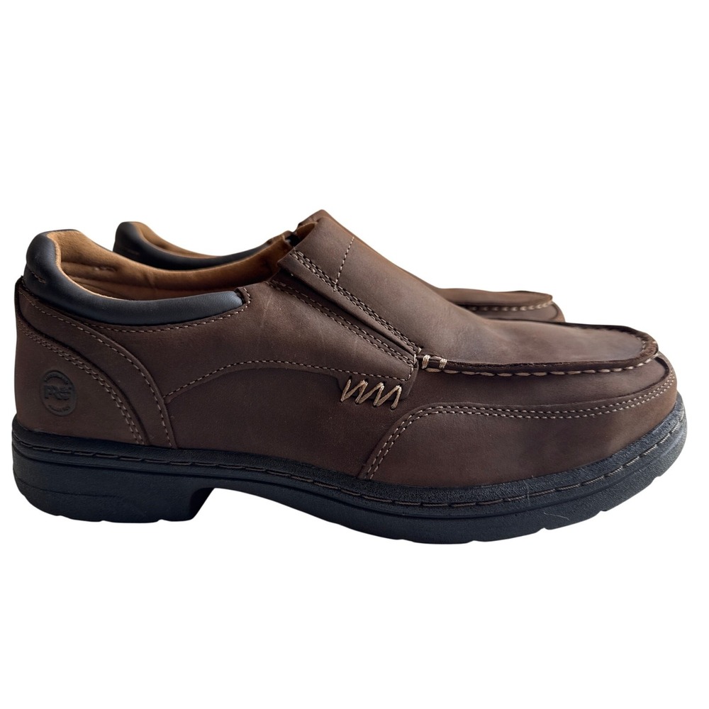 Timberland PRO Branston Work Shoe Mens 9 W Safety Toe ESD Leather Moc Slip On